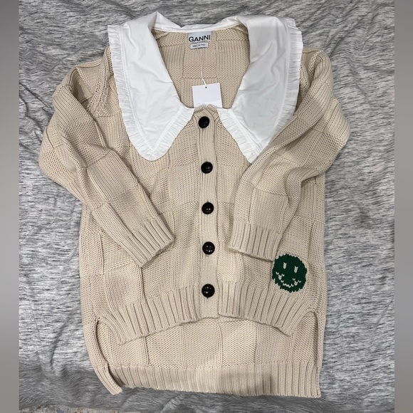 ❗️SOLD❗️BNWT Ganni Collared Cardigan - Picture 2 of 6